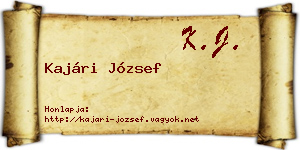 Kajári József névjegykártya